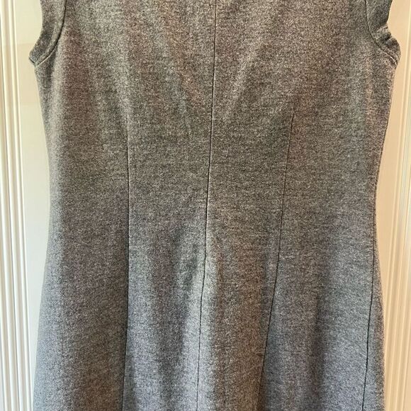 Banana Republic Wool Dress Sheath Pockets Grey Melange Cap Sleeve 12 - Picture 6 of 10